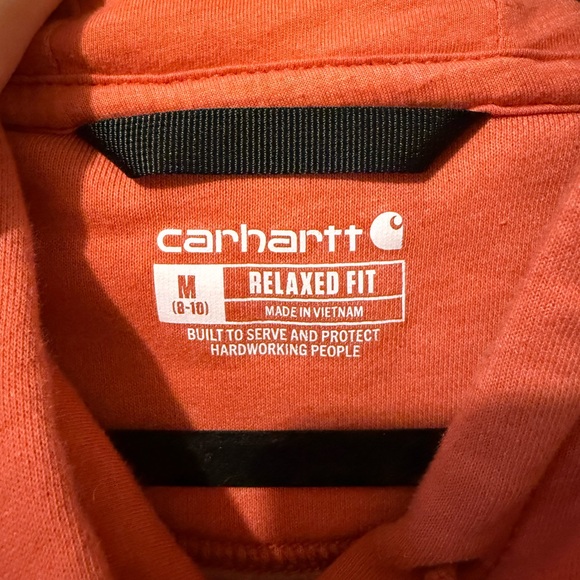 Women’s Coral Carhartt Hoodie Size Medium - Picture 5 of 6